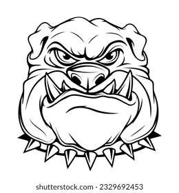 Bulldog. Vector illustration of a sketch popular animal cartoon. Angry animal. Domestic pet