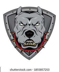 bulldog vector logo design. mad dog design template.
