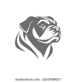Bulldog Vetor Logo - Ilustração de mascote de cão forte para esportes, marca e vestuário Design	
