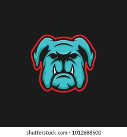 Bulldog vector mascot logo design sport illustration animal emblem isolated head