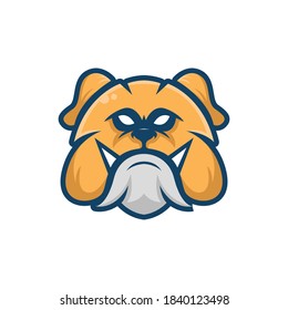 Bulldog wild animal head mascot logo illustration vector.