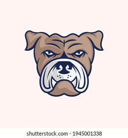 Bulldog wild animal head mascot logo vector