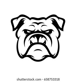Bulldog wild animal head mascot logo illustration vector