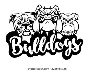 bulldogs design vector in white background