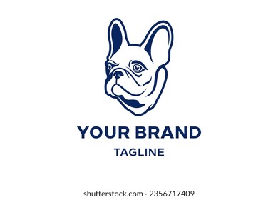 Bulldog's head logo design illustration. high in details with good flowing shape and shadow, this Bulldog Logo suitable for pet food, pet care or pet hotel brand identity design.