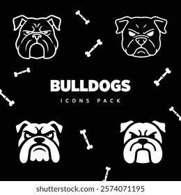 Bulldogs icon pack vector design