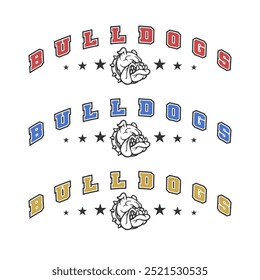 Bulldogs Illustration Clip Art Design Shape. Mascot Silhouette Icon Vector.	