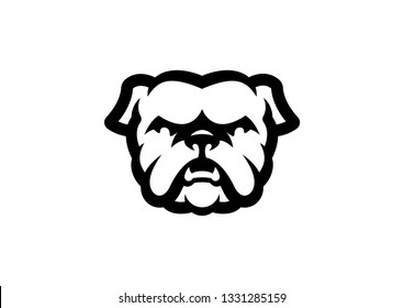 "Bulldogs" mascot logo design. Sport team badge illustration. Eps10 vector. 