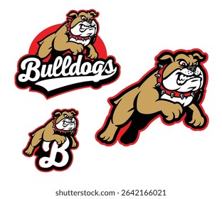 Bulldogs Mascot Sport Logo in Vector Illustration