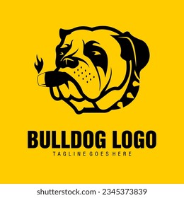 
bulldoze dog logo likes to smoke looks ferocious