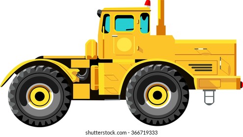 Bulldozer with big wheels