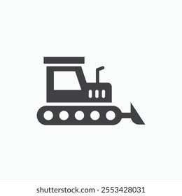 Bulldozer black solid vecor icon