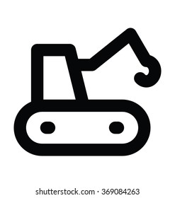 Bulldozer Bold Line Vector Icon