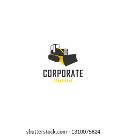 Bulldozer Builder Transportation Abstract Industrial Business Logo 