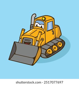 Cartón del bulldozer bueno para la etiqueta engomada, diseño de la camiseta, carácter de la mascota, etc