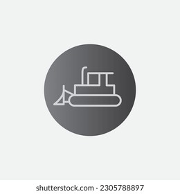 Bulldozer Circle Construction Icon Symbol Illustration Vector