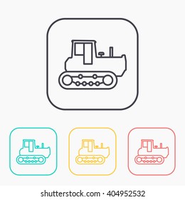 Bulldozer color icon set 