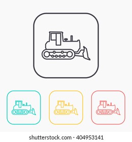 bulldozer color icon set 