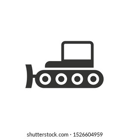 Bulldozer construction icon. excavator truck vector icon. excavator machine icon