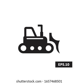 BULLDOZER CONSTRUCTION Icon, Construction Sign/Symbol Vector