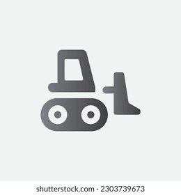 Bulldozer Construction Icon Symbol Illustration Vector