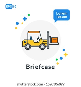 Bulldozer Construction Tool Flat icon . Used For web, logo, mobile app, User Interface and Infographic