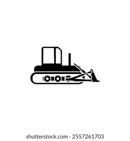 Bulldozer Construction vehicle and Heavy Equipment icon vector