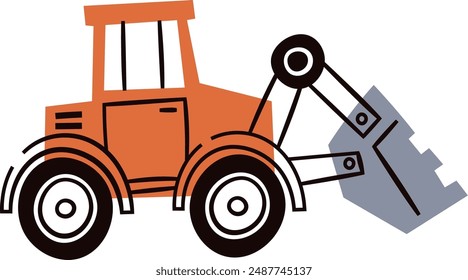 Bulldozer Construction Vehicle Vector Illustration