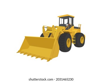 BULLDOZER CONSTRUCTION YELLOW HIGH VECTOR