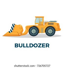 Bulldozer crawler tracked tractor equipped with substantial metal plate