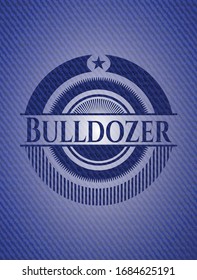 Fondo del denim del bulldozer. Ilustración vectorial. Detallado.