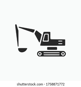 bulldozer with Down Position  glyph vector illusion icon