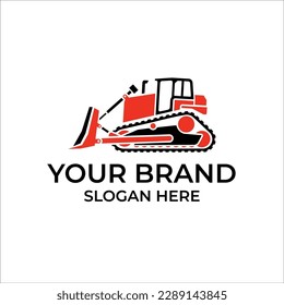 bulldozer equipment vector template logo premium