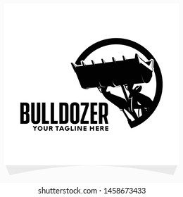 Bulldozer Excavator Logo Design Template