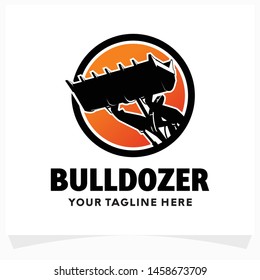 Bulldozer Excavator Logo Design Template