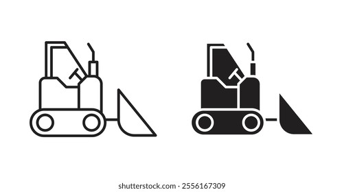 Bulldozer Filled flat icons set for apps and web ui designs.