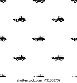 bulldozer flat vector icon