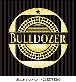 Bulldozer gold badge or emblem