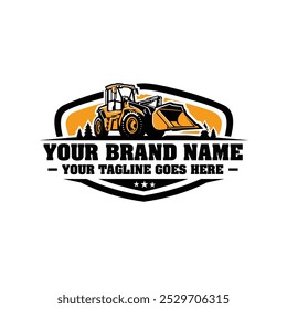 Bulldozer Heavy Duty Construction Company Logo Vector Isolated. Best for Construction Earthmover Related Industry