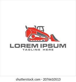 bulldozer heavy equipment illustration logo