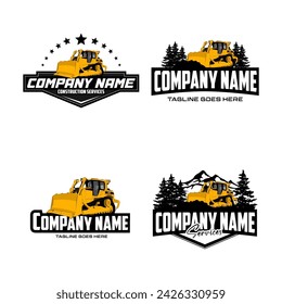 Bulldozer heavy equipment vehicle logo