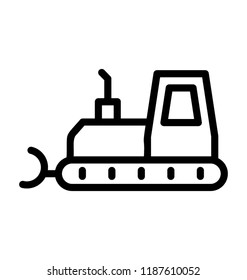 Bulldozer with the heavy tyres for compressing and destructing material 