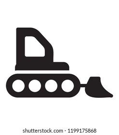 Bulldozer with the heavy tyres for compressing and destructing material 