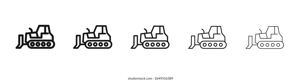 Ícone Buldozer sinal de vetor preto e branco