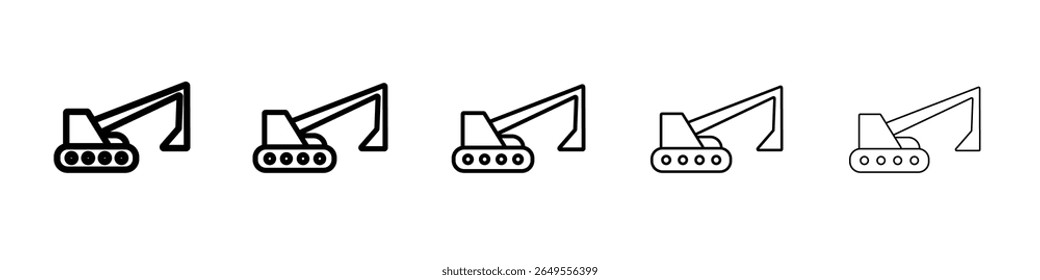 Ícone Buldozer sinal de vetor preto e branco