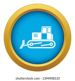 Bulldozer icon blue vector isolated on white background for any design