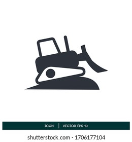 Bulldozer icon construction symbol design element vector eps 10