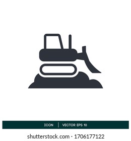 Bulldozer icon construction symbol design element vector eps 10