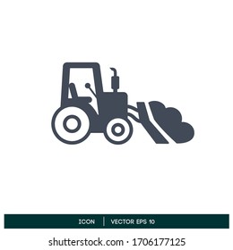 Bulldozer icon construction symbol design element vector eps 10