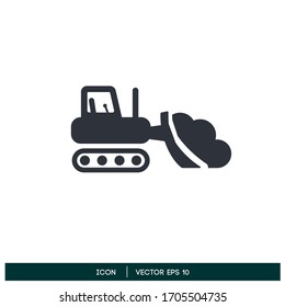 icono del bulldozer elemento de diseño vectorial eps 10